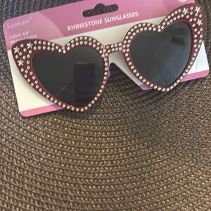 Rhinestone Heart Sunglasses NWT